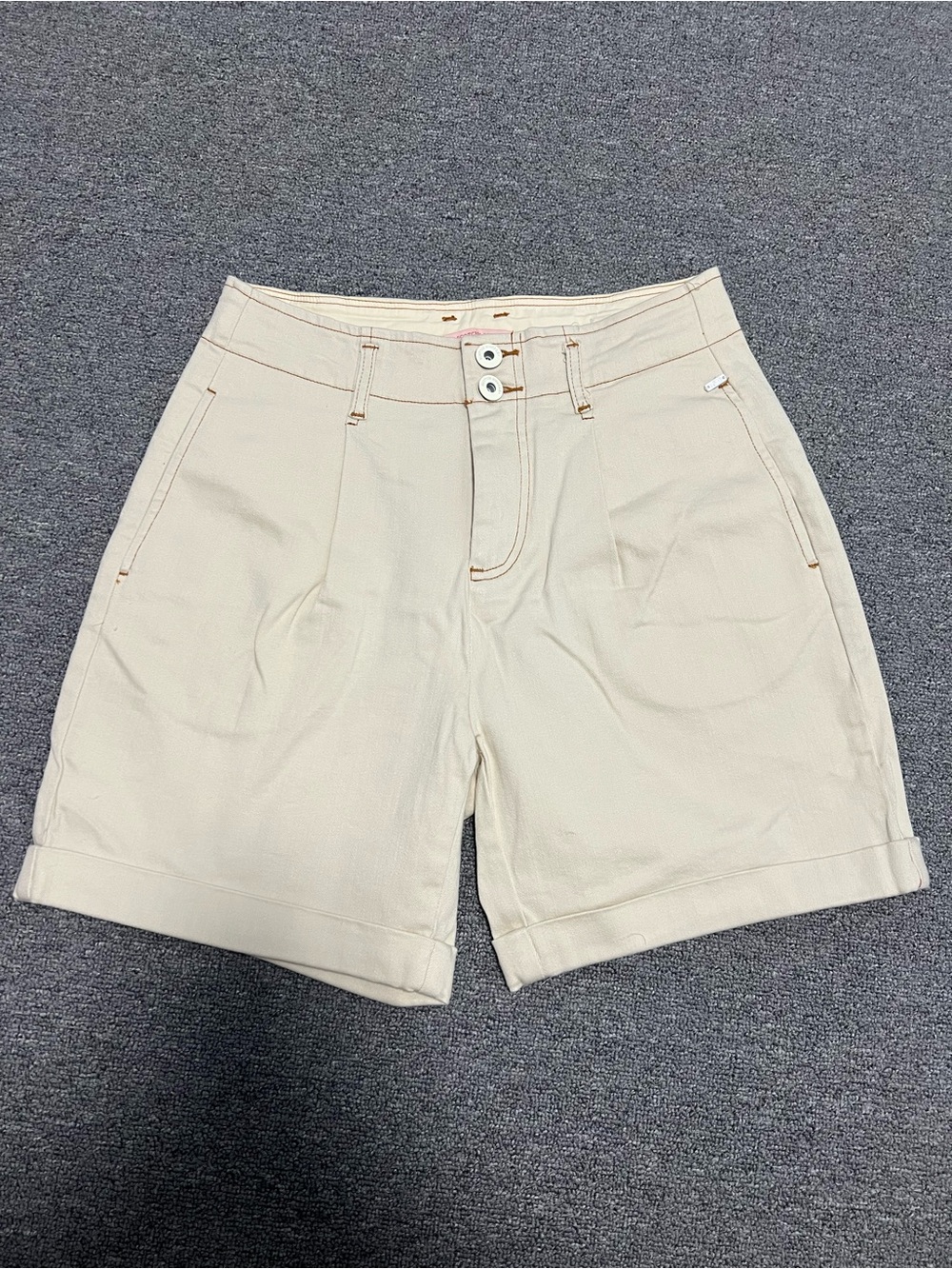 Scotch & Soda Cream High-Rise Tailored Shorts